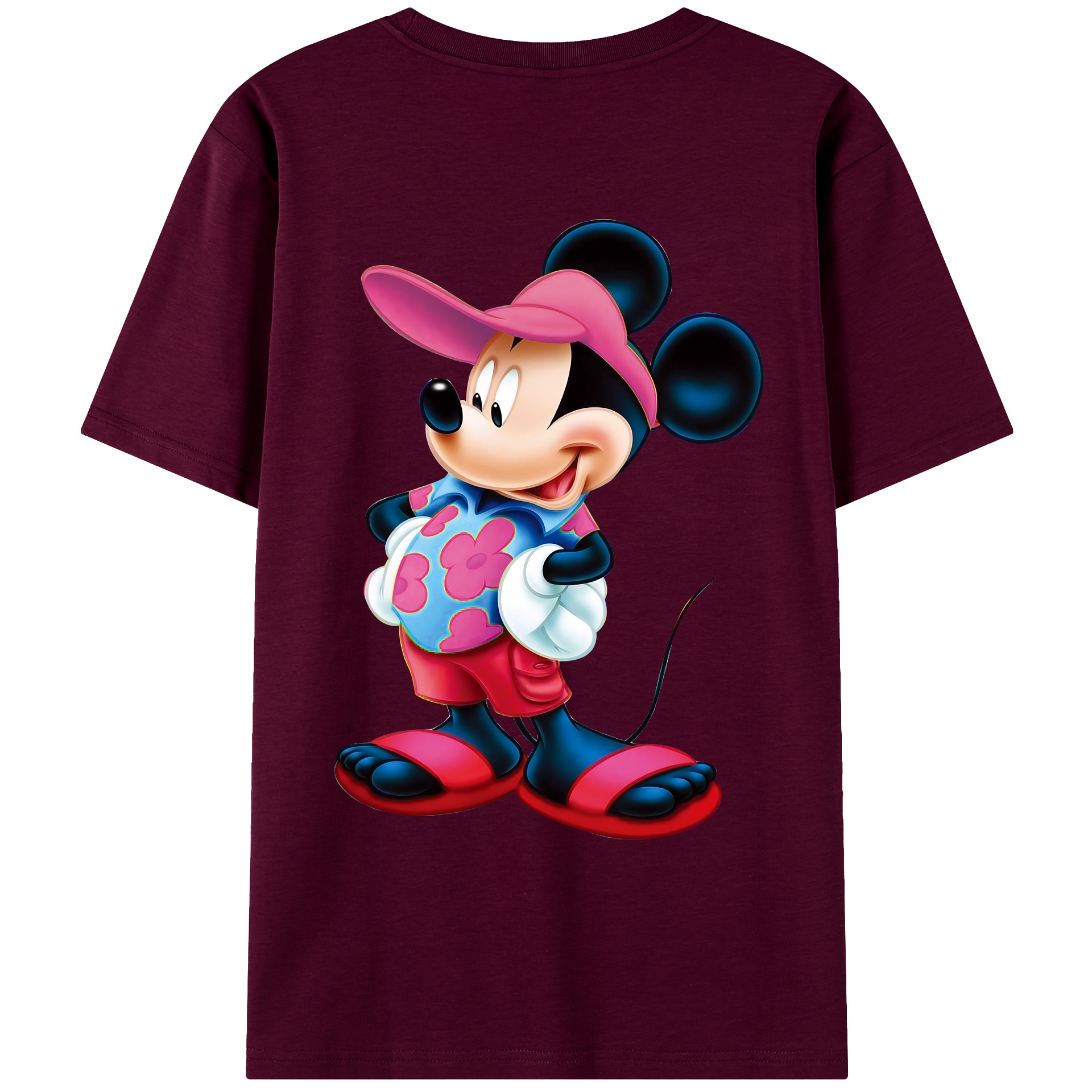 （画像用） ミッキーマウス Mickey Mouse レディース半袖Tシャツ(バックプリント)